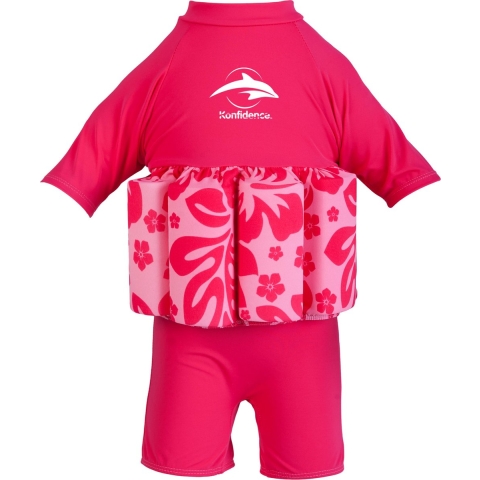 Konfidence Badpak - UV40+ - Roze/Hibiscus Oahu - Konfidence - 4-5 jaar (104-110) - Zwemvest