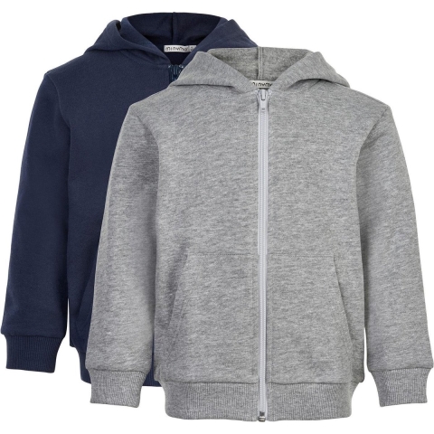Minymo Cardigan - 2-pack - Grijs Gevlekt/Navy - Minymo - 6 jaar (116) - Cardigan