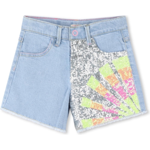 Billieblush Shorts - Denim - Double Stone/bleekmiddel m. paillet - Billieblush - 4 jaar (104) - Shorts