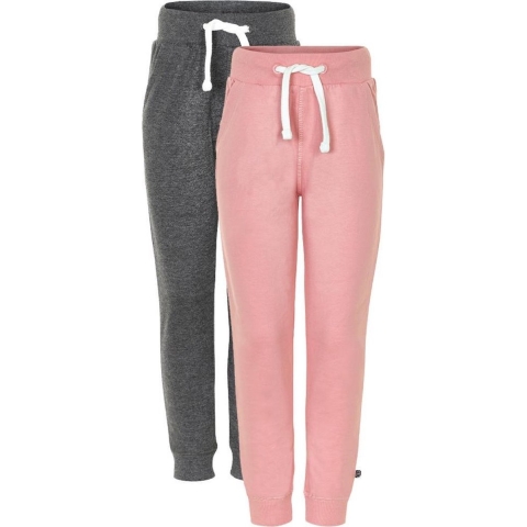 Minymo Joggingbroek - 2-pack - Roze/Grijs - Minymo - 1½ jaar (86) - Broeken - Katoen