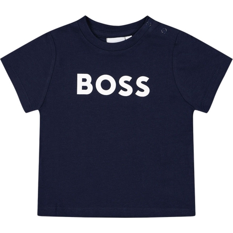 BOSS T-Shirt - Navy m. Wit - BOSS - 2 jaar (92) - T-Shirt