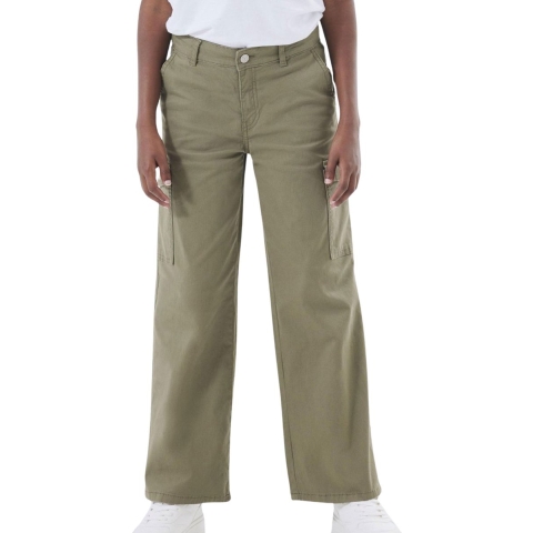 Name It Cargobroek - Noos - NkfRose - Deep Lichen Green - Name It - 7 jaar (122) - Broeken - Katoen