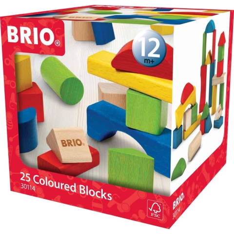 BRIO Peuter Blokken - 25 Onderdelen - Hout - Multicolour 30114 - BRIO - OneSize - Blokken