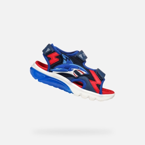 Geox Sandalen m. Licht - Cyberdrone - Navy/Rood - Geox - 26 - Sandalen