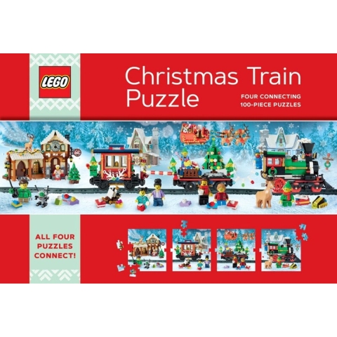 LEGO® Puzzel - 4x100 Bakstenen - Kersttrein - LEGO® - OneSize - Puzzel