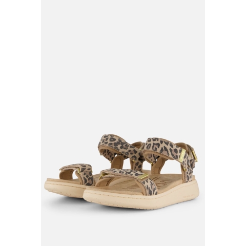 Woden Sandalen - Line Suede - Leopard - Woden - 41 - Sandalen