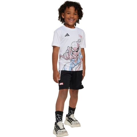 adidas Performance Set - T-Shirt/Shorts - LK MRVL SM TSET - Wit - adidas Performance - 8 jaar (128) - T-Shirt