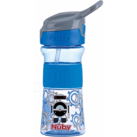 Nuby Drinkfles m. Rietje - 360ml - Blauw - Nuby - OneSize - Drinkfles