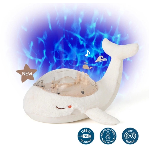 Cloud-B Nachtlamp m. Geluid - Tranquil Whale m. Jong - 30x28x13  - Cloud-B - OneSize - Nachtlamp