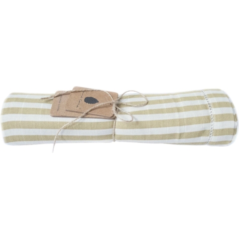 Pine Cone Wikkeldoek - 120x120 cm - Björk - Mustard Stripe - Pine Cone - OneSize - Wikkeldoek