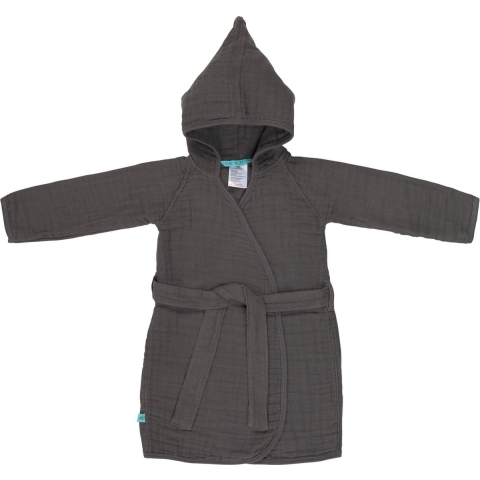 Lässig Badjas - Mousseline - 12-18 mnd. - Anthracite - Lässig - 1-1½ jaar (80-86) - Badjas