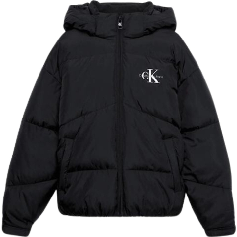Calvin Klein Gevoerde Jas - CK Short Puffer - Zwart - Calvin Klein - 8 jaar (128) - Donsjack