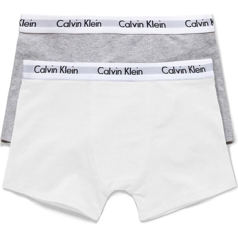 Calvin Klein Boxershorts - 2-pack - Grijs Gevlekt/Wit - Calvin Klein - 8-10 jaar (128-140) - Boxershorts