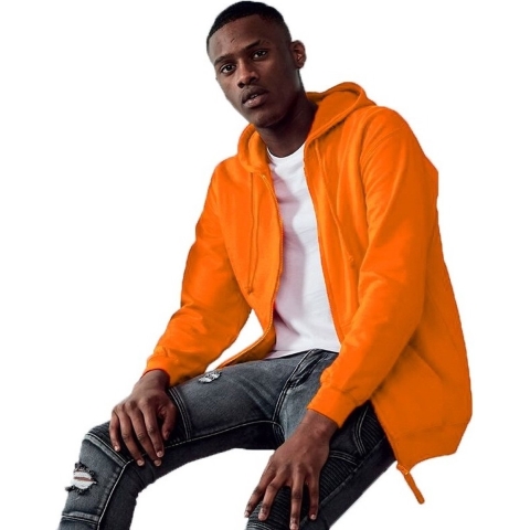 Oranje vest/jasje met capuchon voor heren L (42/52) -