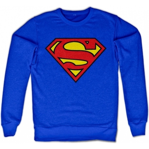 Sweater Superman logo blauw voor heren L -
