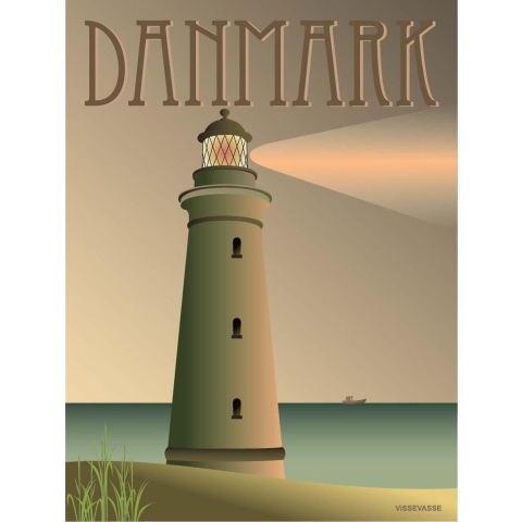 Vissevasse Poster - 50x70 - Denemarken - Fyret - Vissevasse - OneSize - Poster