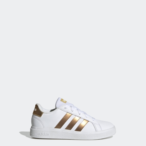 adidas Performance Schoenen - Grand Court 2.0 K - Wit/Goud - adidas Performance - 32 - Schoenen