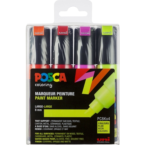 Posca Markers - PC-8K - 4 st. - Neon - Posca - OneSize - Marker
