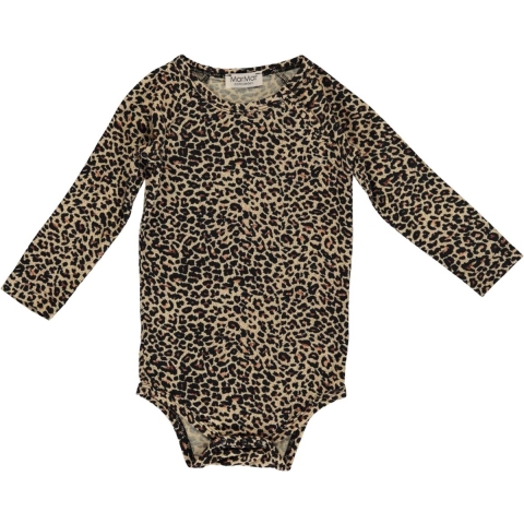 MarMar Romper - l/s - Bruin Luipaardprint - MarMar - 62 - Romper L/S