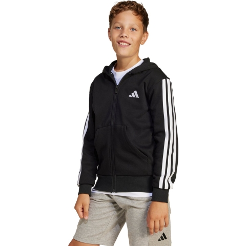 adidas Performance Cardigan - J 3S FL FZ HD - Black/White - adidas Performance - 12 jaar (152) - Cardigan