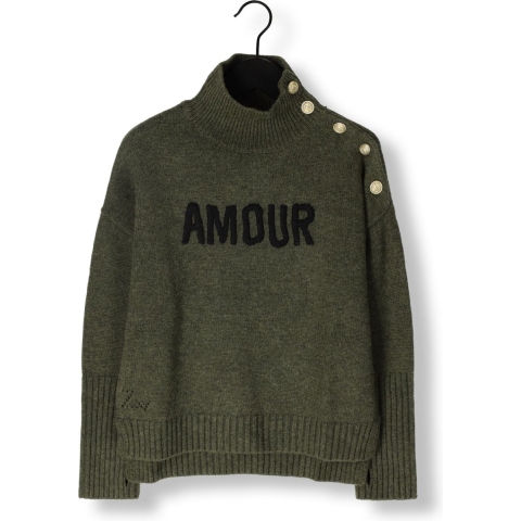 Zadig & Voltaire Blouse - Wol - Groen Gevlekt m. Tekst/Knoppen - Zadig & Voltaire - 8 jaar (128) - Blouse