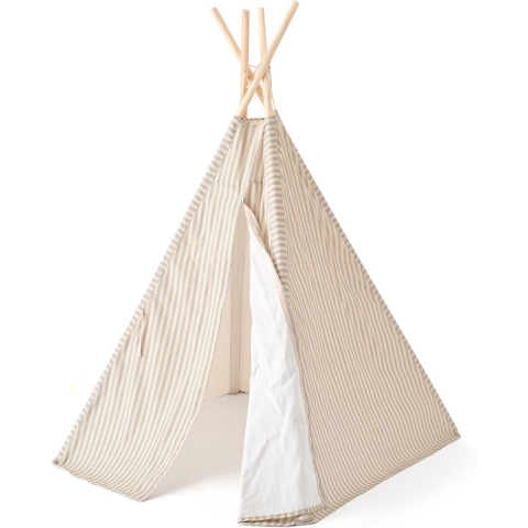 Kids Concept Speeltent - Tipi Stripe - Blauw/Wit - Kids Concept - OneSize - Speeltent