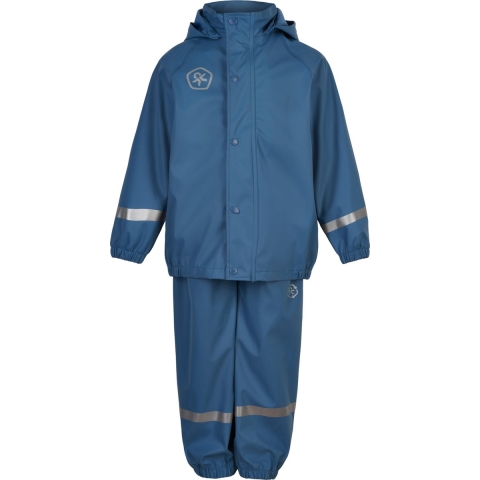 Color Kids Regenkleding m. Bretellen - PU - Kapiteins Blue - Color Kids - 8 jaar (128) - Regenkleding
