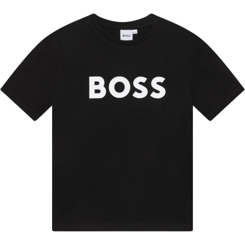 BOSS T-Shirt - Zwart m. Wit - BOSS - 10 jaar (140) - T-Shirt