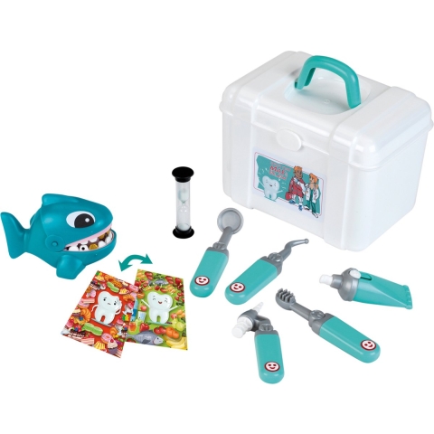 Klein Tandarts Set - Speelgoed - 9 stuks - Wit/Blauw - Klein - OneSize - Speelgoed