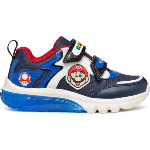 Geox Schoenen m. Licht - J Ciberdron - Super Mario - Navy/Royal - Geox - 31 - Lichtgevende Schoenen