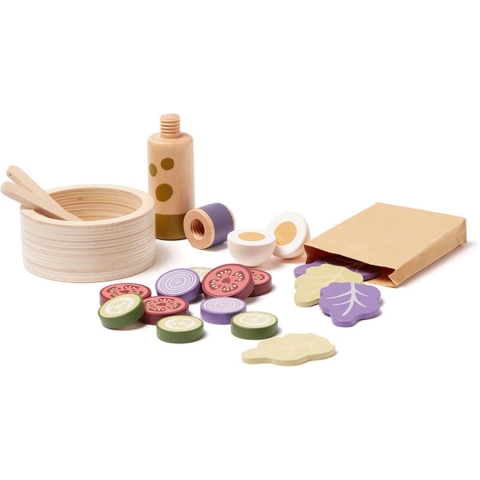 Kids Concept Speelgoedeten - Salade Set - Hout - Kids Concept - OneSize - Speelgoedeten