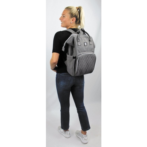 Dooky Luiertas Rugzak - Groot - Grey Melange - Dooky - OneSize - Luiertas