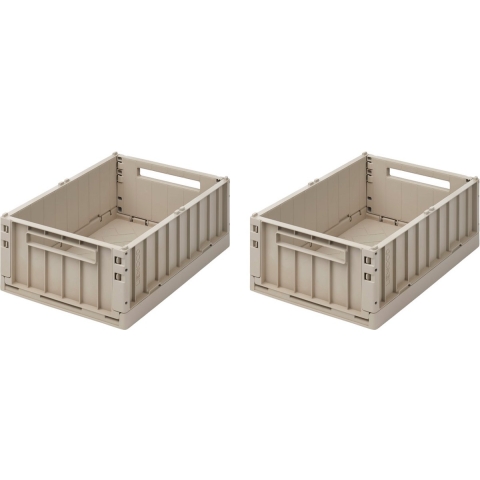Liewood Vouwdozen - 36x25x13,5 cm - Medium+ - 2-pack - Sandy - Liewood - OneSize - Vouwbare box