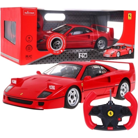 Rastar Afstandsbediening Auto m. Licht - Ferrari F40 - 1:14 - Rastar - OneSize - Auto