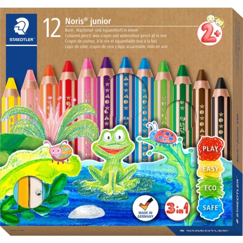 Staedtler Kleurpotloden - Noris Junior - 3-in-1 - 12 stk m. Potl - Staedtler - OneSize - Tekenset