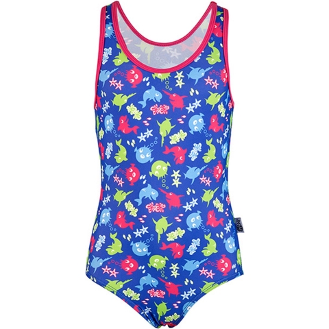BECO Zwempak - Zeeleven - UV50+ - Blauw/Multicolour - BECO - 5 jaar (110) - Badmode