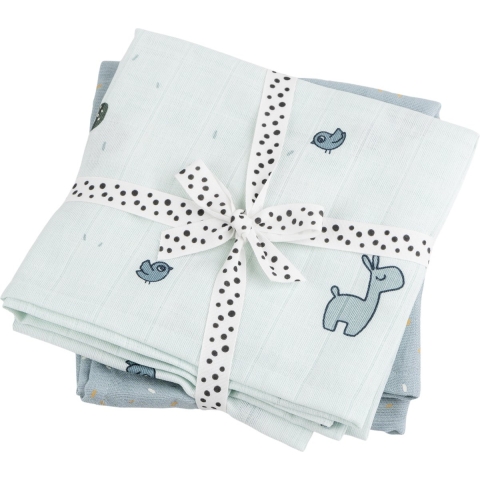 Done by Deer Hydrofiele Doek - 2-pack - 120x120 cm - Lalee Blue - Done by Deer - OneSize - Hydrofiele Doek