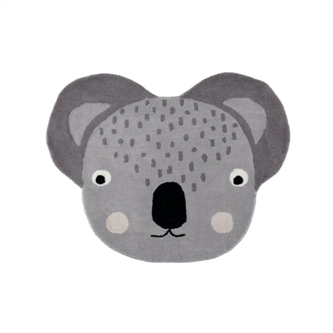 OYOY Tapijt - 85x100 cm - Koala - Grijs - OYOY - OneSize - Deken