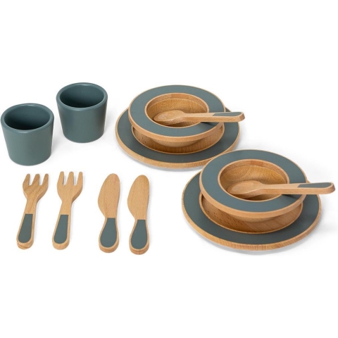 MaMaMeMo Bestek - Hout - Smaragd Green - MaMaMeMo - OneSize - Speelgoed