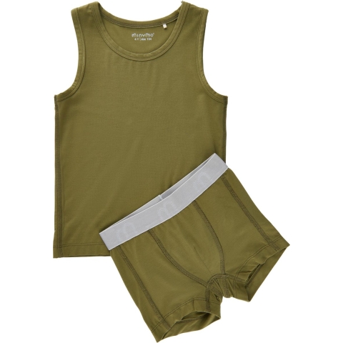Minymo Rompers l/s - Rib - 2-pack - Amber Gold - Minymo - 62 - Romper L/S