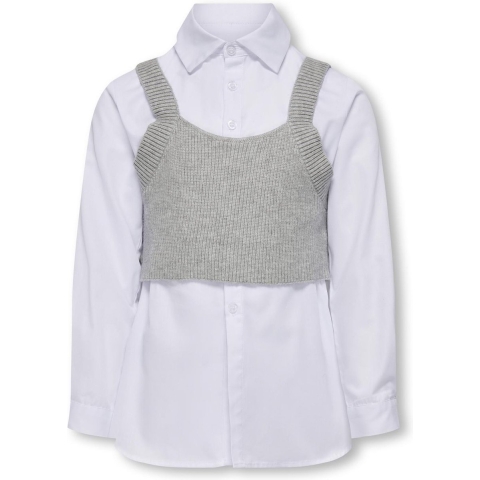 Kids Only Overhemd/Top - KogZoe - Gebreid - Cloud Danser/Light G - Kids Only - 13-14 jaar (158-164) - Overhemd