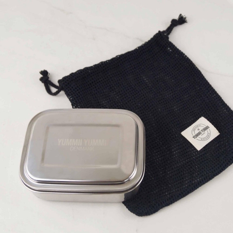 Yummii Yummii Bento Medium+ - 1 compartiment - RVS Staal - Yummii Yummii - OneSize - Brooddoos