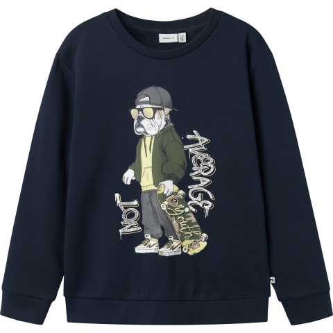 Name It Sweatshirt - NkmTehogo - Navy Blazer m. Print - Name It - 6 jaar (116) - Sweatshirt