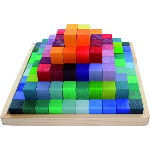 Grimms Stapelblokken - Small Trapvormige piramide - Multicolour - Grimms - OneSize - Blokken