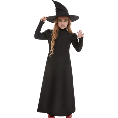 Smiffys Kostuum - Wicked Witch Girl - Zwart - Smiffys - 10-12 jaar (140-152) - Kostuum