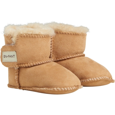 En Fant Schaapshuid Pantoffels m. Voering - Bruin - En Fant - 20/21 - Leren Slippers
