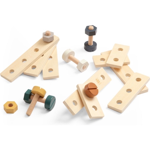 Sebra Bouwwerf Speelset in Hout - Steiger Grey - Sebra - OneSize - Gereedschap