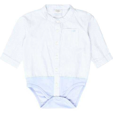 Hust and Claire Hemdromper l/s - Blauw Gestreept - Hust and Claire - 1½ jaar (86) - Romper L/S