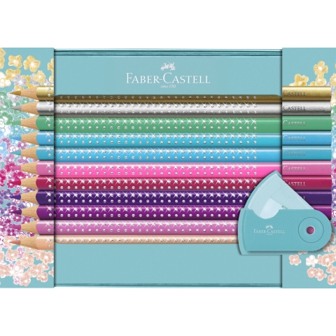 Faber-Castell Sparkle Tin Box - Kleuren/Kruiden - 20 stk - Multi - Faber-Castell - OneSize - Tekenset