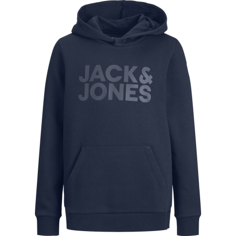 Jack & Jones Hoodie - JjeCorp Noos - Navy Blazer/Jr/Large Pr - Jack & Jones - 8 jaar (128) - Hoodie